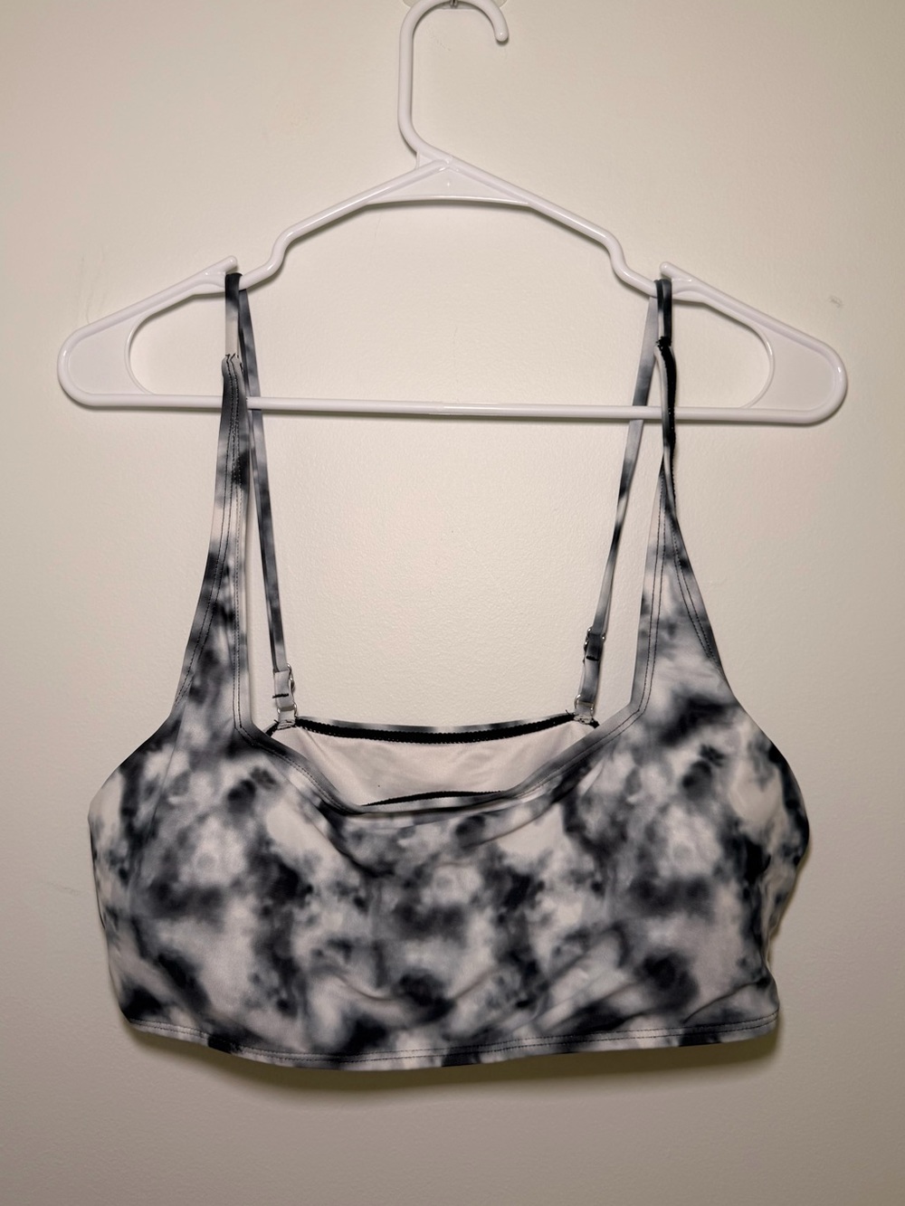 Fashion Nova white blue tie dye bralette bikini top swimwear